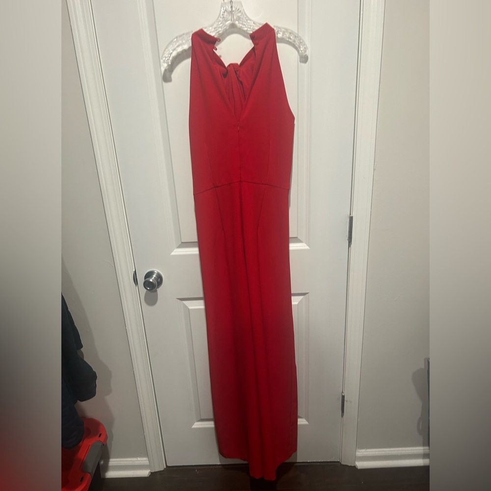 Roz & Ali Red Halter Top Jumpsuit Sz 10 - Picture 5 of 5